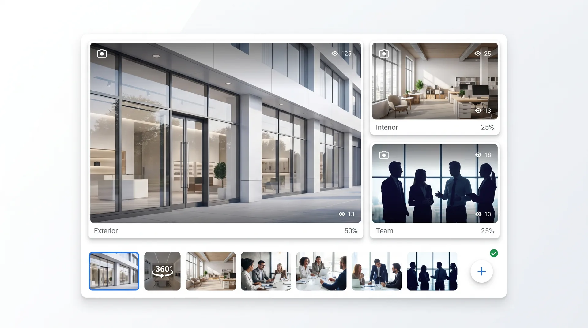 High-quality Google Business Profile photos showing business exterior, interior, and team