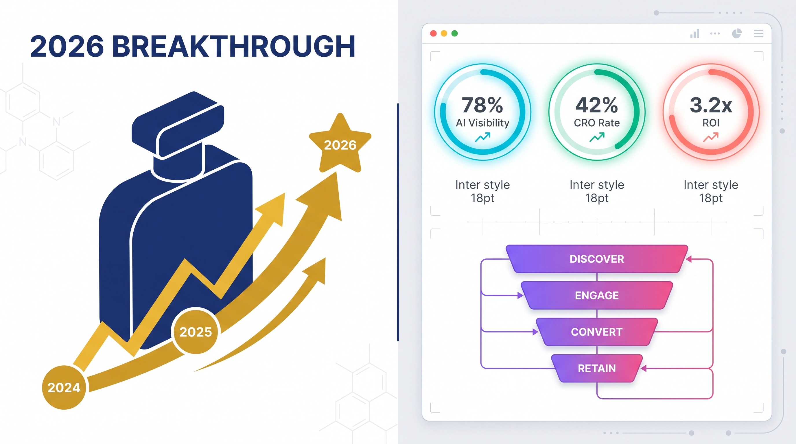Modern perfume brand scaling strategy visualization showing AI search and CRO integration