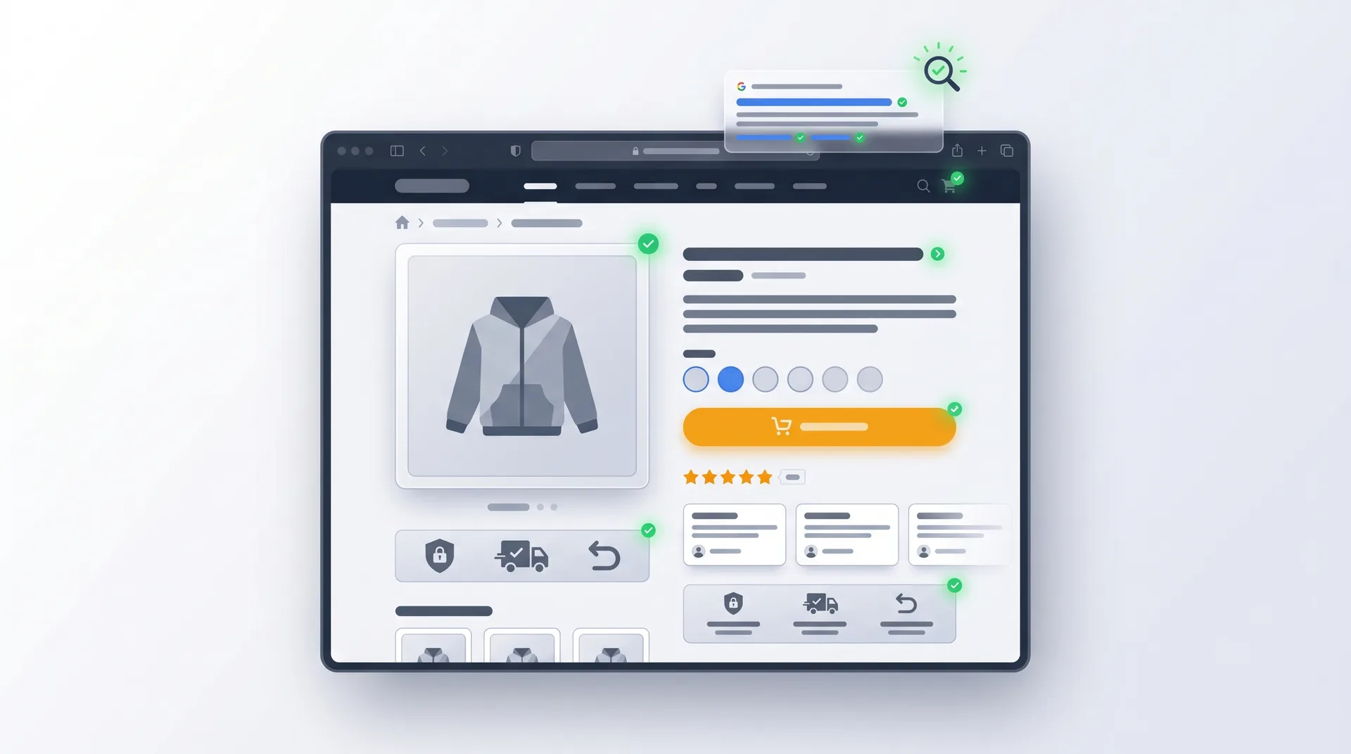 Streetwear brand website showing optimized product page with SEO and CRO elements