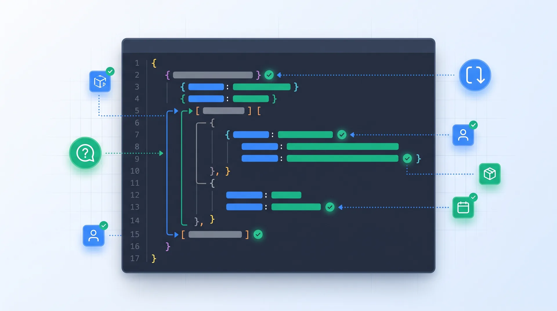 JSON-LD schema markup example for FAQ content with proper structure